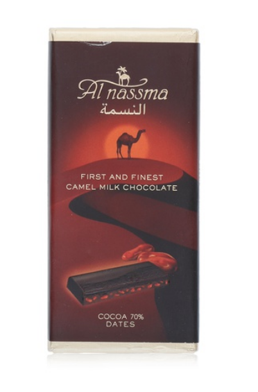 Al Nassma camel milk dark chocolate with dates 70% 70g