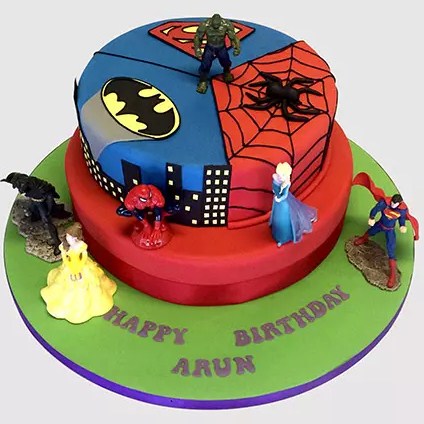 Avengers Party Fondant Chocolate Cake