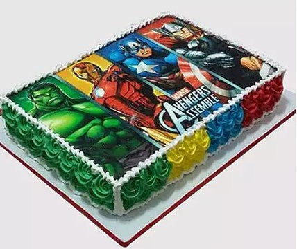 Avengers Superheroes Chocolate Photo Cake