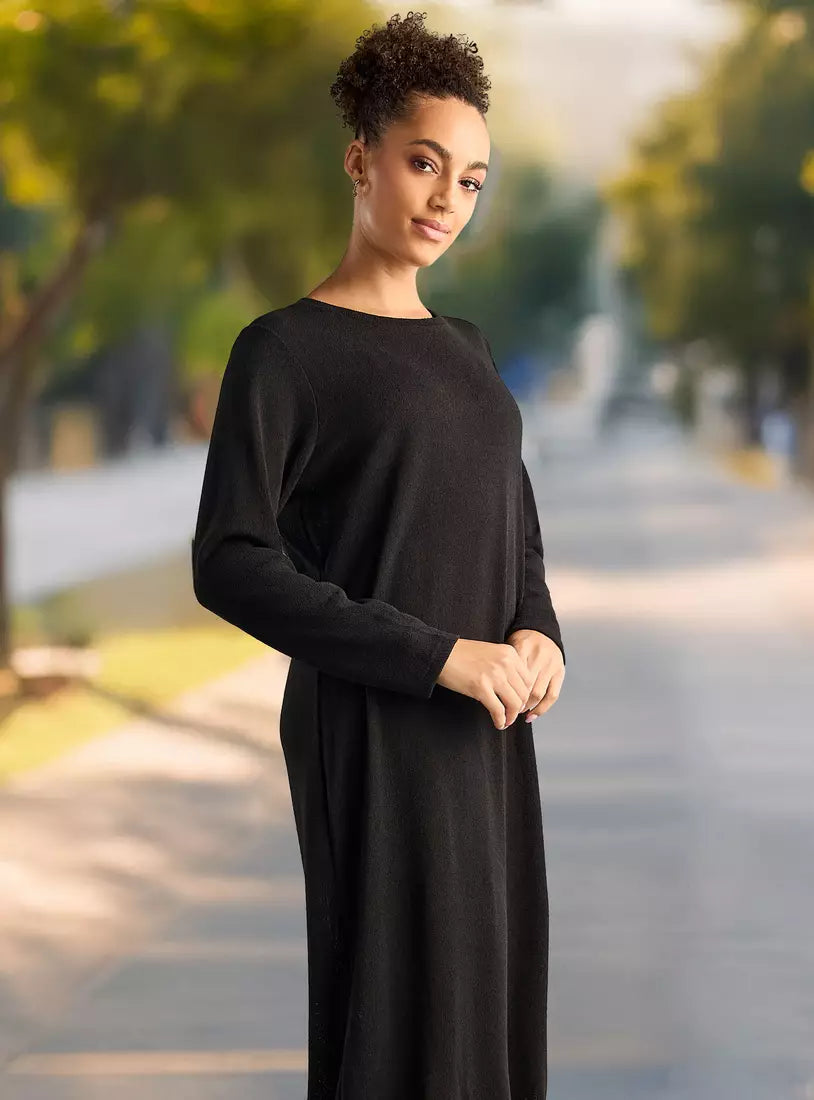 Plain Midi Dress
