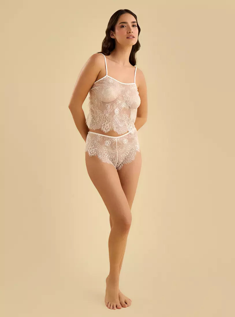 Lace Non-Padded Camsiole and Briefs Set