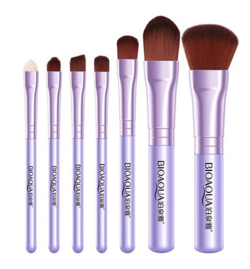 BIOAQUA 7 Piece Make Up Brush Set Purple
