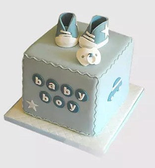 Baby Boy Block Shaped Chocolate Cake