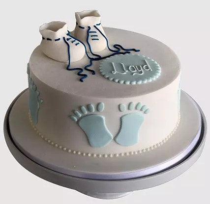 Baby Shoes Christening Chocolate Cake