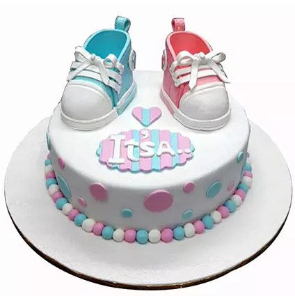 Baby Shoes Fondant Chocolate Cake
