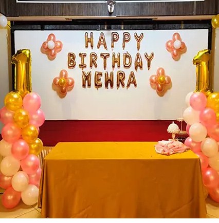 Basic Birthday Package Pink Gold White
