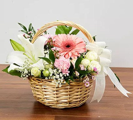 Basket Arrangement Of Gorgeous Flowers