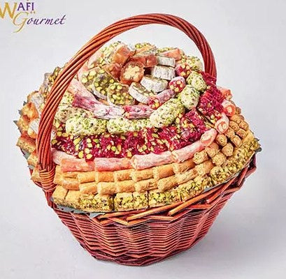 Basket of Mix Baklava and Turkish Delight
