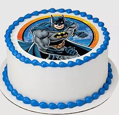 Batman Round Chocolate Photo Cake