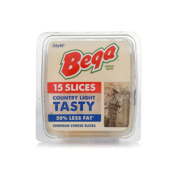 Bega country light cheddar cheese slices x15 250g