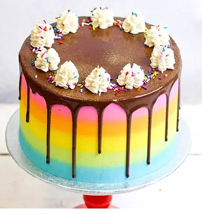 Belgian Choco Vanilla Rainbow Cake