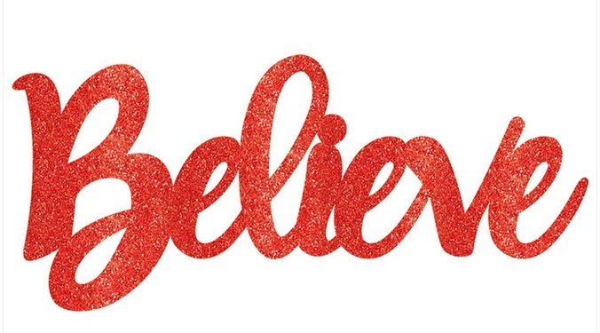 Believe Glitter Photo Prop Decoration
