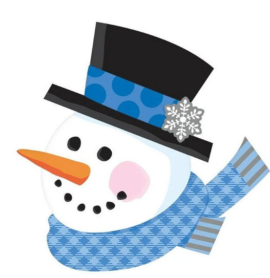 Black Snowman Paper Cutout 15in