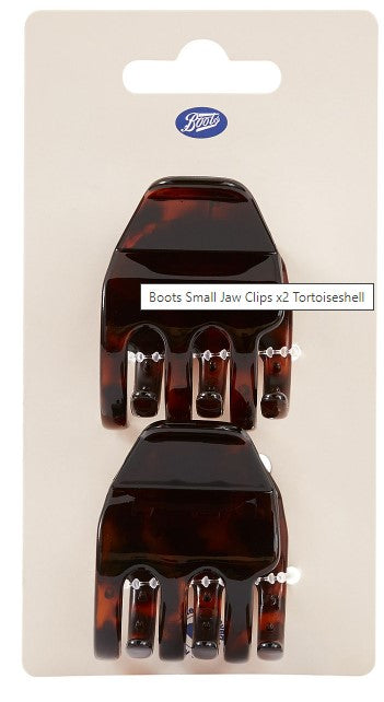 Boots Small Jaw Clips x2 Tortoiseshell