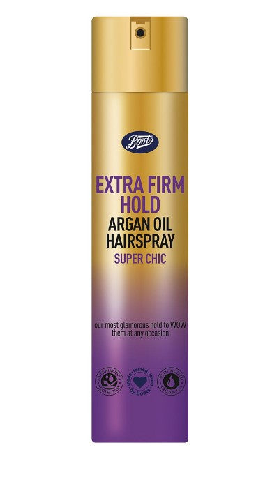 Boots extra firm hold argan oil hairspray