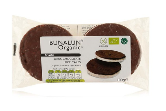 Bunalun Organic Dark Chocolate Rice Cakes 100g