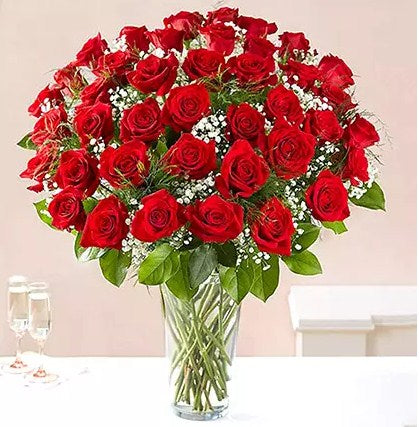 Bunch of 50 Scarlet Roses