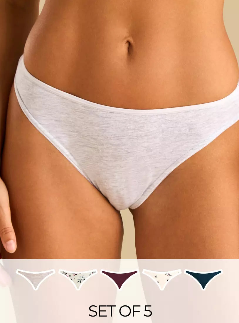 Pack of 5 - Assorted High-Leg Briefs