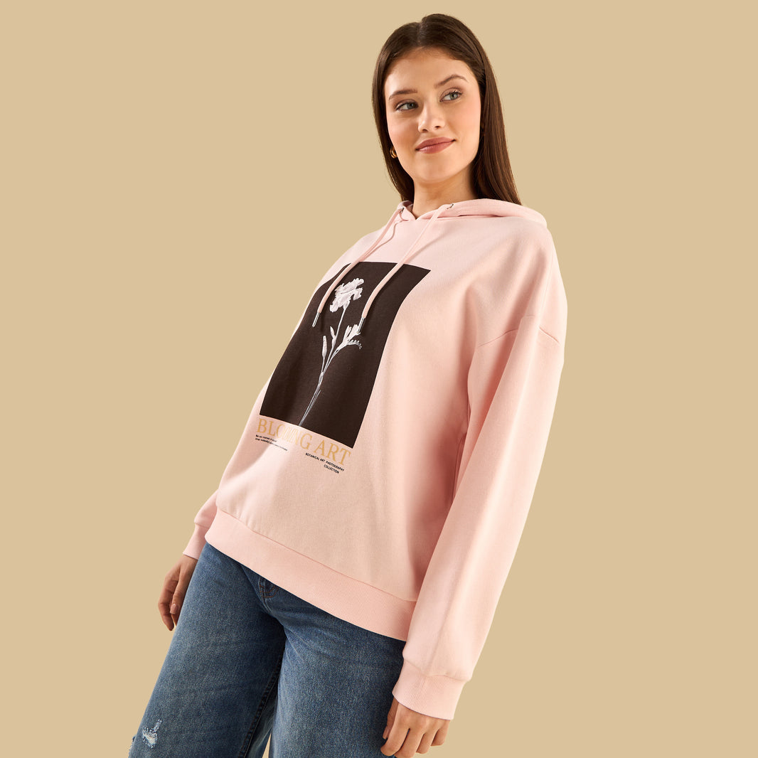 Graphic Print Hooded Sweatshirt