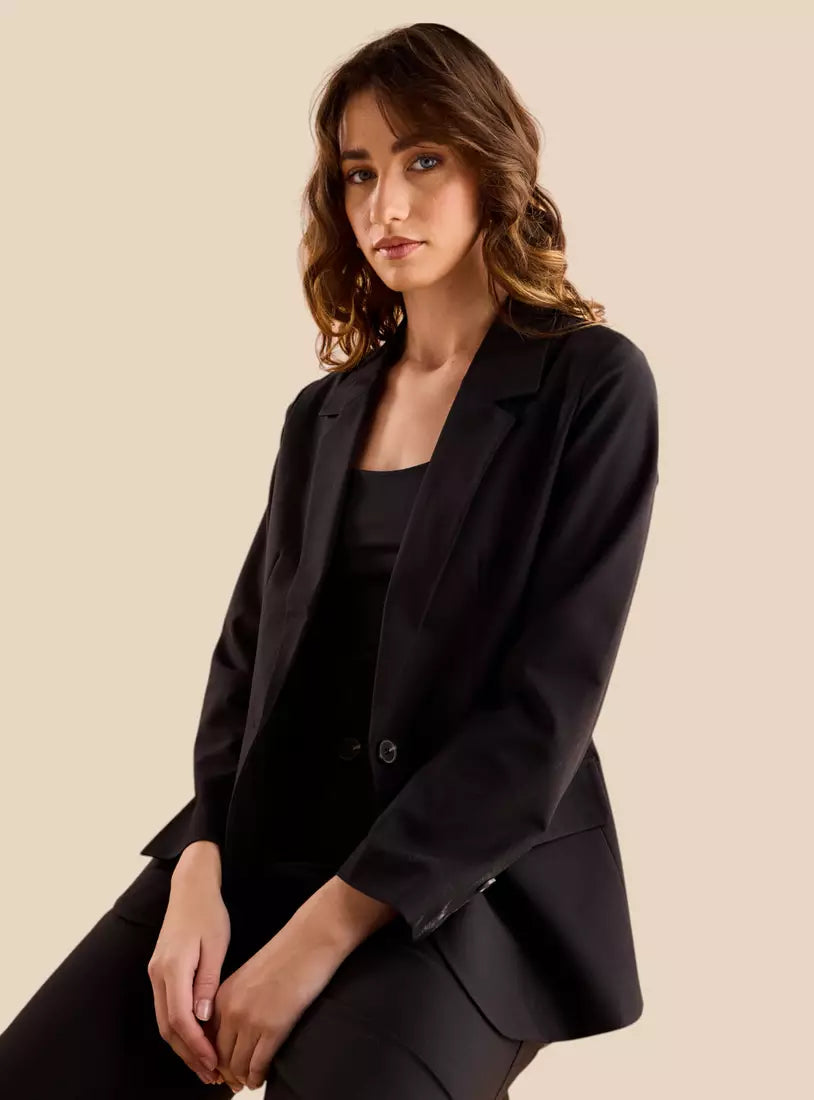 Notch Lapel Blazer with Pockets