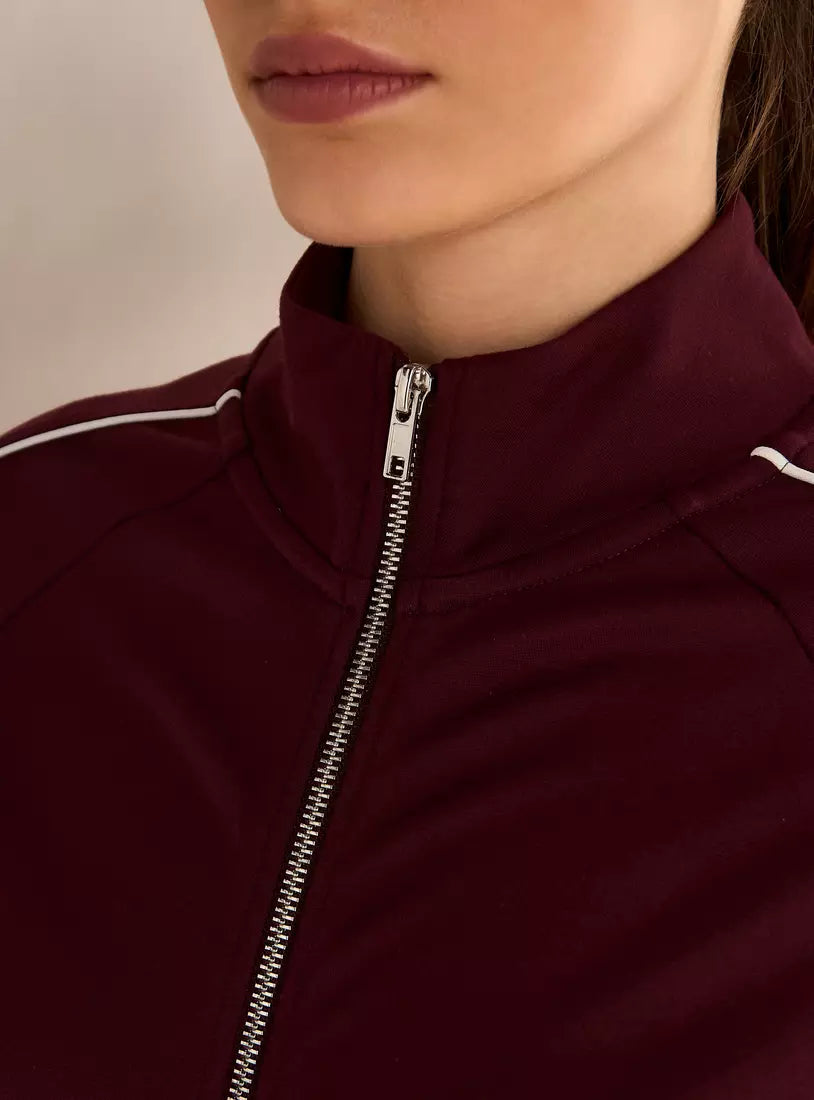 Plain Zip Through Sweatshirt