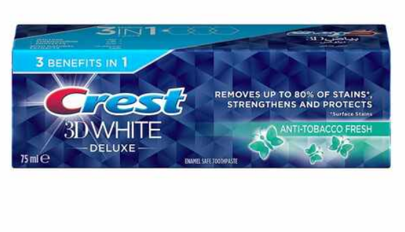 anti tobacco toothpaste Crest 3D White Deluxe Anti Tobacco Fresh Whitening Toothpaste 75ml in Toothpaste anti tobacco toothpaste Crest 3D White Deluxe Anti Tobacco Fresh Whitening Toothpaste 75ml in Toothpaste