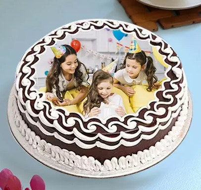 Delightful Birthday Photo Cake- Truffle Half Kg