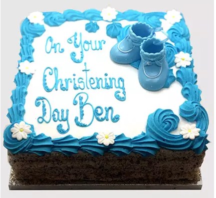 Designer Christening Chocolate Cake