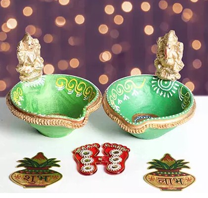 Designer Diya With Divine Stickers