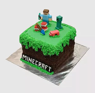 Designer Minecraft Themed Chocolate Cake