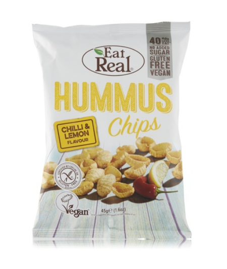 Eat Real chilli & lemon hummus chips 45g