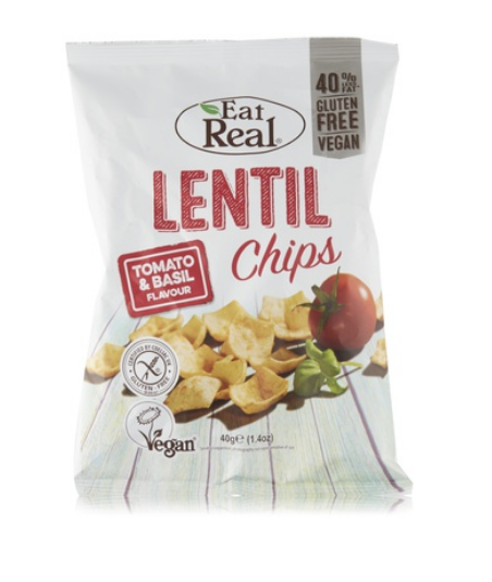 Eat Real tomato & basil lentil chips 40g