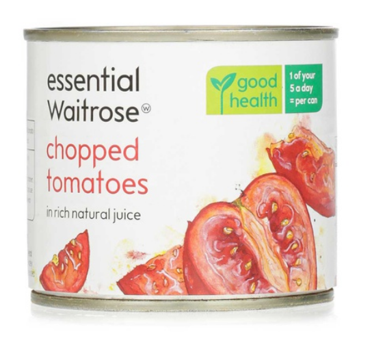 Essential Waitrose chopped tomatoes in juice 227g