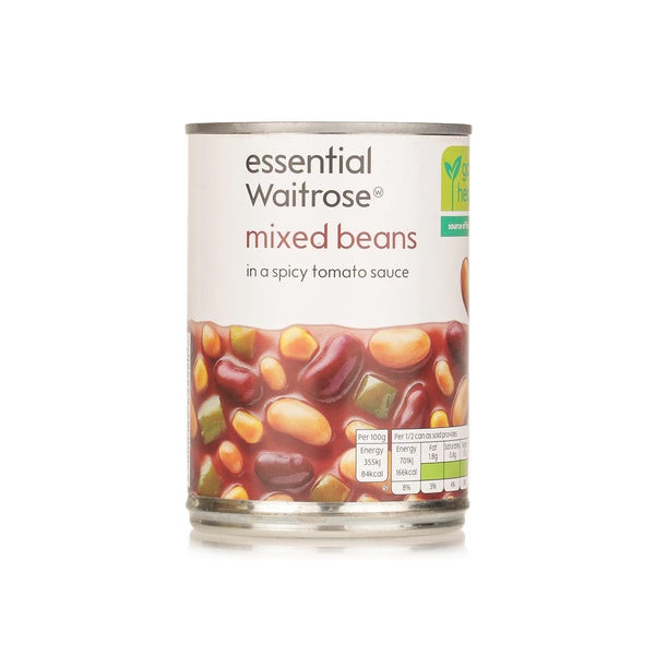 Essential Waitrose mixed beans in spicy tomato sauce 395g