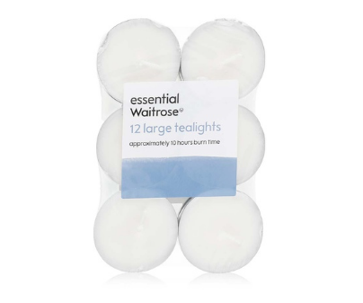 Essential Waitrose tealights large x12
