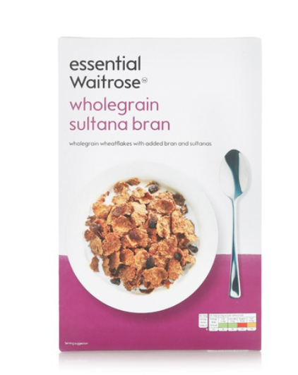 Essential Waitrose wholegrain sultana bran 750g