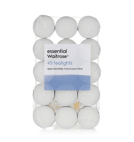 Essential tealight candles x45