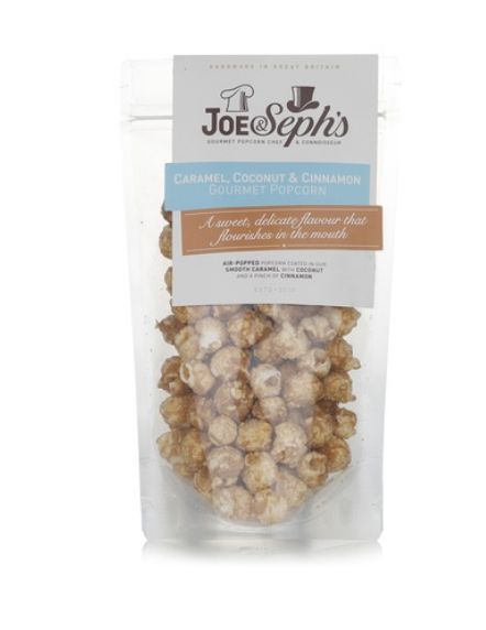 Joe and Sephs caramel coconut & cinnamon popcorn 80g