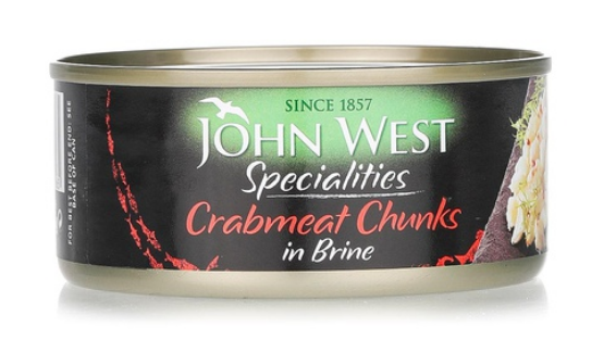 John West white crab meat chunks in brine 145g