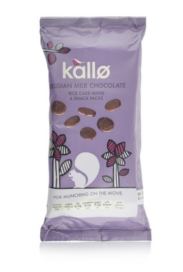 Kallo milk chocolate mini rice cakes 84g