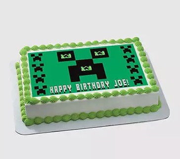 Minecraft Chocolate Photo Cake