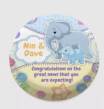 Mother and Baby Elephant Chocolate Photo Cake