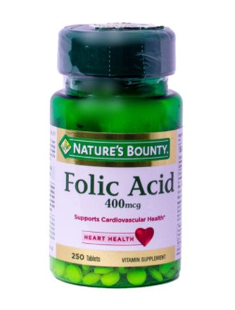 Nature\'s Bounty Folic Acid 400 Mcg 250 Tablets