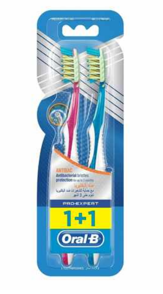 Oral-B Pro-Expert Antibac Medium Manual Toothbrush x 2