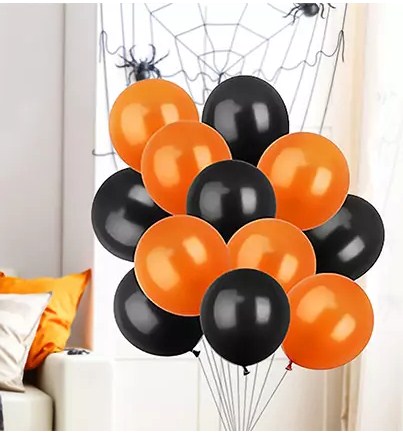 Orange and Black Latex Balloons