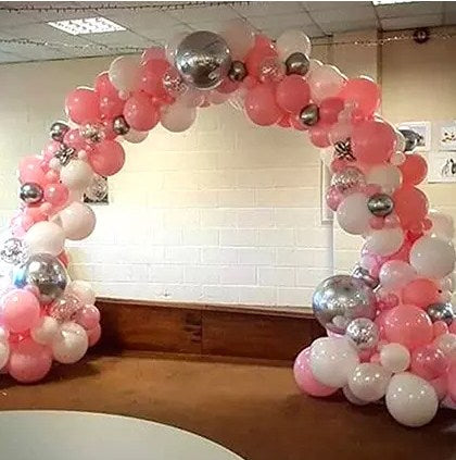 Organic Balloon Arch Pink And White