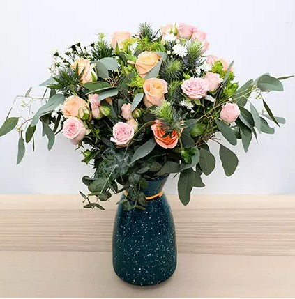 Pastel Coloured Roses Vase