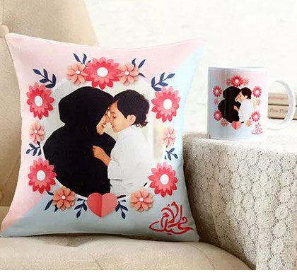 Personalised Pretty Cushion n Mug For Mom