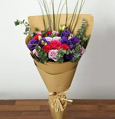 Purple and Pink Roses Bouquet