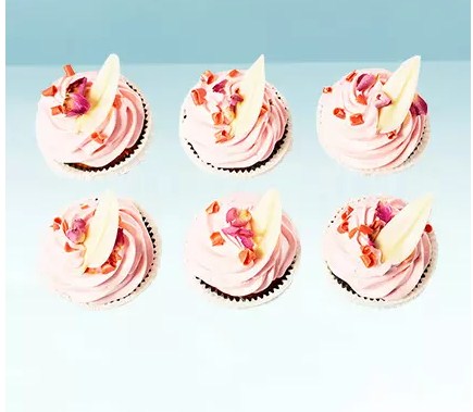 Rose Cream Cup Cakes 6 Pcs